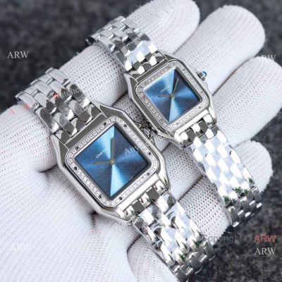 TW Factory Copy Panthere de Cartier Swiss Quartz Luxury Watches Blue Ombre Dial Diamond-set